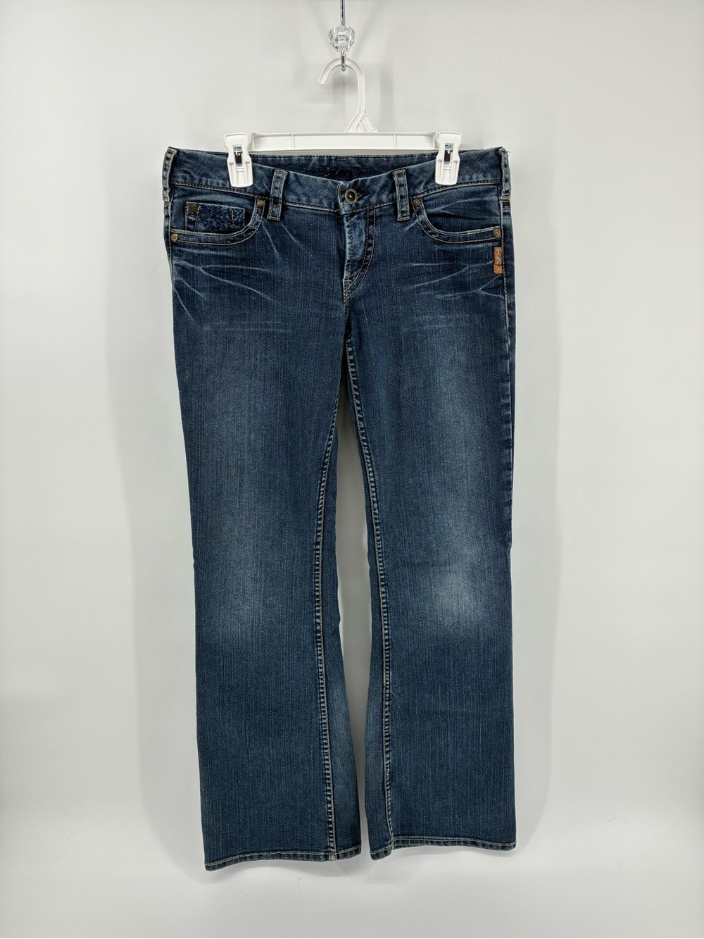 Silver Pioneer Jeans Dark Blue Flare Women's Jeans